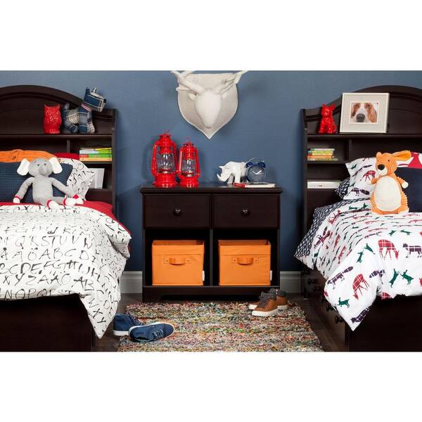 South Shore Summer Breeze 2-Drawer Chocolate Nightstand