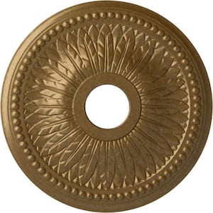 1-1/2 in. x 18 in. x 18 in. Polyurethane Bailey Ceiling Medallion, Pale Gold