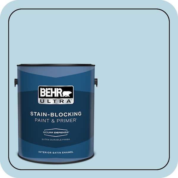 BEHR ULTRA 1 gal. #S490-2 Glacial Stream Extra Durable Satin Enamel Interior Paint & Primer