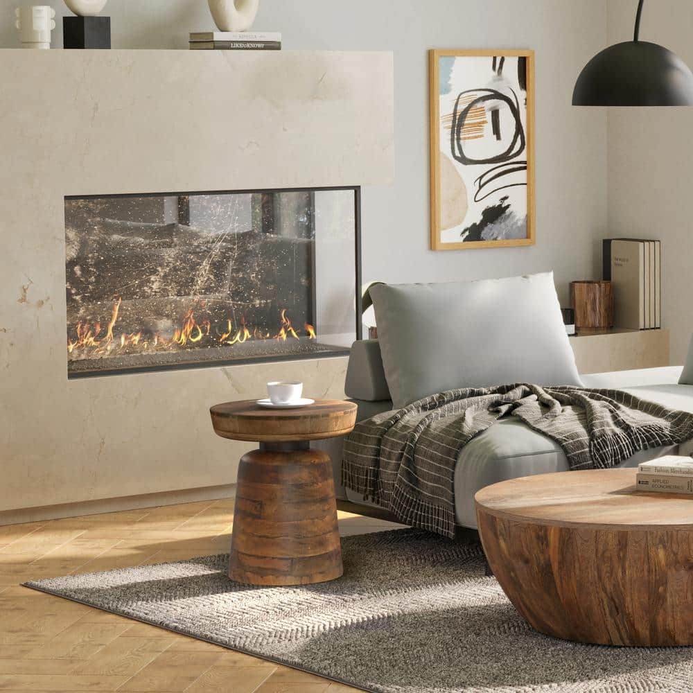 Robbie Walnut Brown Solid Mango Wood Accent Table