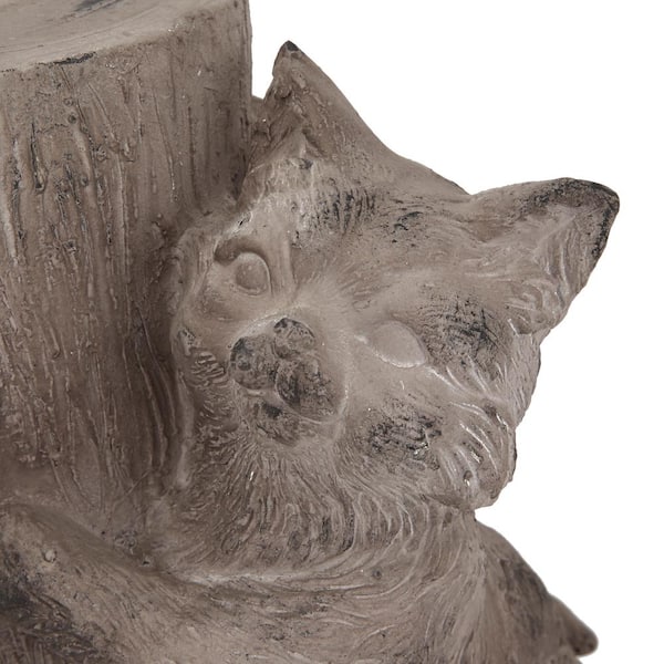 Cat and Mouse on a Stump Garden Sculpture