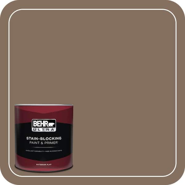 BEHR ULTRA 1 qt. #N230-6 Whiskey Barrel Flat Exterior Paint & Primer