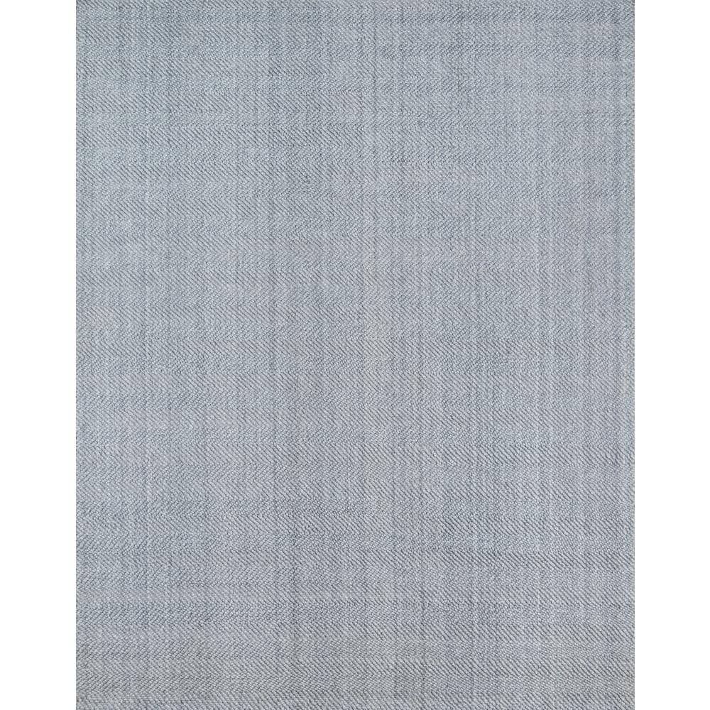 Gray Handwoven Wool and Synthetic Herringbone Area Rug