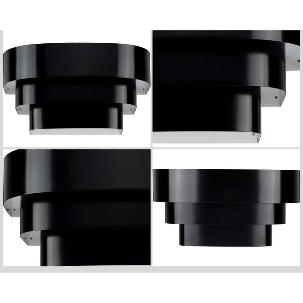 Black Metal Dimmable Louvered Wall Sconce
