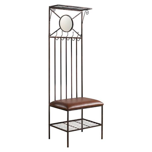 Kings Brand Furniture Copper Metal Hall Tree