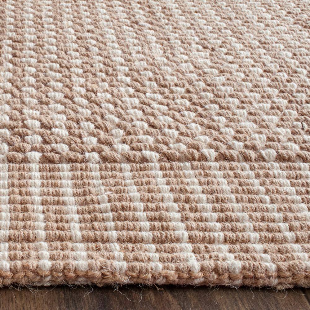 Hand-Knotted Beige Jute 2' x 6' Runner Rug with Non-Slip Feature