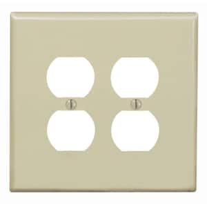 2-Gang Midway Duplex Outlet Nylon Wall Plate, Ivory