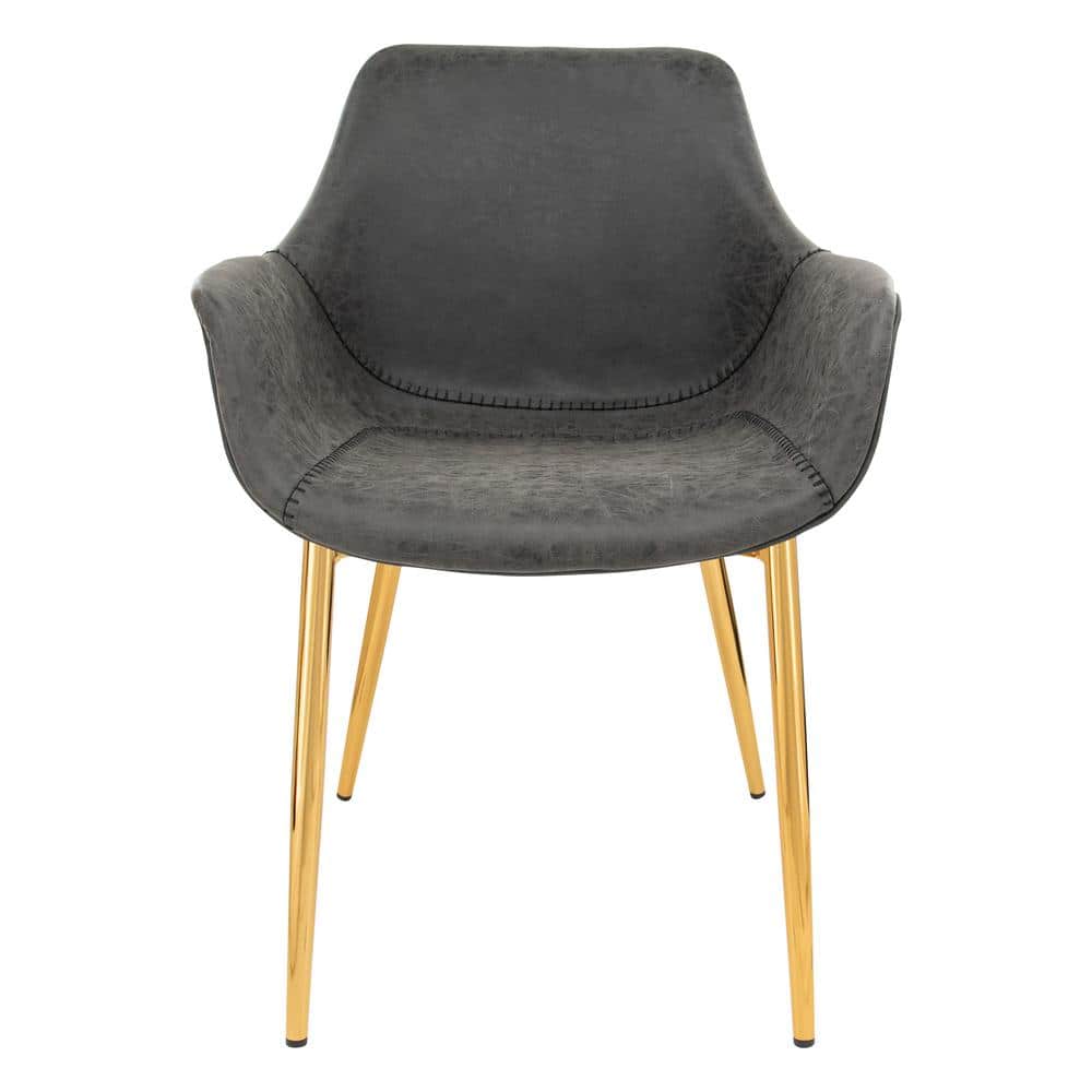 Charcoal Black Metal Arm Chair with Modern Design
