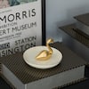 Uniquewise Modern Ceramic Trinket Dish Accent Plate Jewelry Holder White  Plate and Gold Swan QI004368.DK - The Home Depot