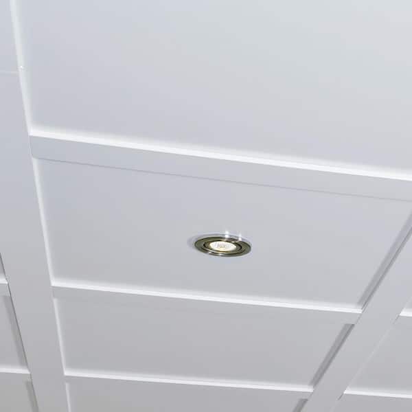 Embassy Ceilings Finished White 2 ft. x 2 ft. Modern MDF Square Suspended Ceiling Tile (80 Total sq. ft. /Case)