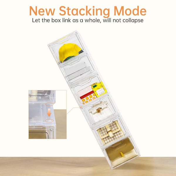 スターバース10ボックス　シュリンク付き Afoxsos White 13.4 in. x 10.6 in. Plastic Stackable Storage Bins