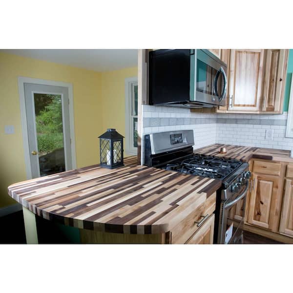 Unfinished Maple/Walnut Maple 4 ft. L x 25 in. D x 1.5 in. T Butcher Block Countertop
