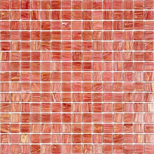 Celestial Glossy Deep Indian Red 12 in. x 12 in. Glass Mosaic Wall and Floor Tile (20 sq. ft./case) (20-pack)