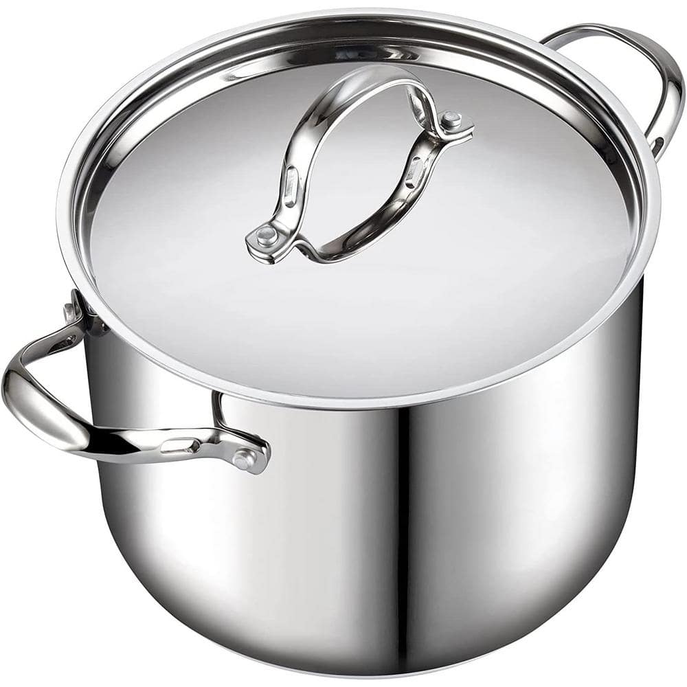  Large Stock Pot with Lid - 16 Quart Stainless Steel Stockpot  Heavy Duty Cooking Pot, Soup Pot with Lid, Big Pots for Cooking, Induction  Pot Stew Pot Pozole Pot: Home 