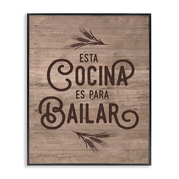 Stupell Industries Kitchen for Dancing Translation by Lettered and Lined Black Framed Typography Giclee Art Print 14 in. x 11 in.