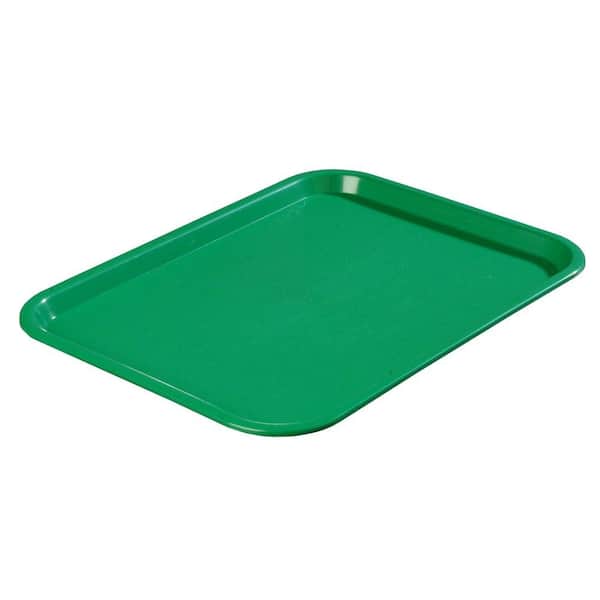 Carlisle 10.75 in. x 13.87 in. Polypropylene Cafeteria/Food Court Serving Tray in Green (Case of 24)