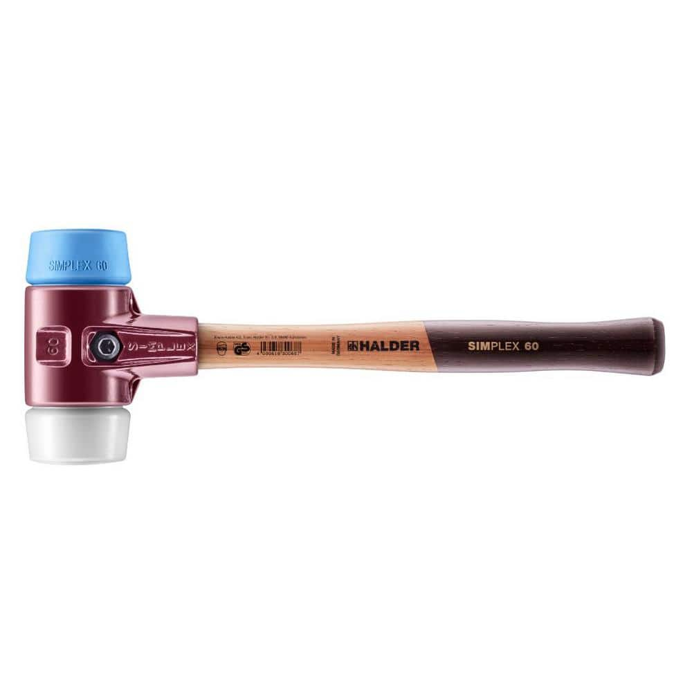 Halder Simplex 60 3.5 lbs. Mallet with Soft Blue Rubber, Non-Marring, Superplastic Inserts