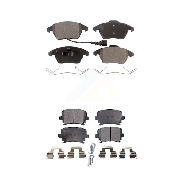 TEC Front Rear Ceramic Brake Pad Kit For Volkswagen Jetta CC Passat GTI Audi Rabbit Eos A3 TT KTC-100066