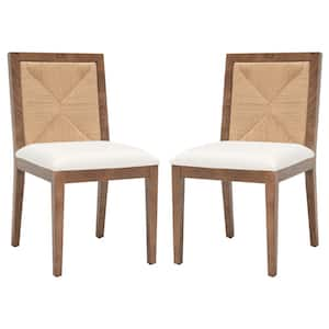 Emilio Wood/Natural 18.5 in. Wood Dining Chair Set of 2