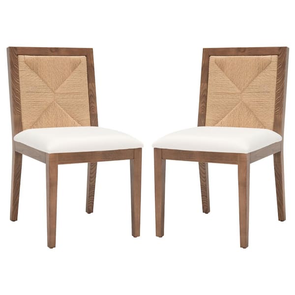 Emilio Wood/Natural 18.5 in. Wood Dining Chair Set of 2