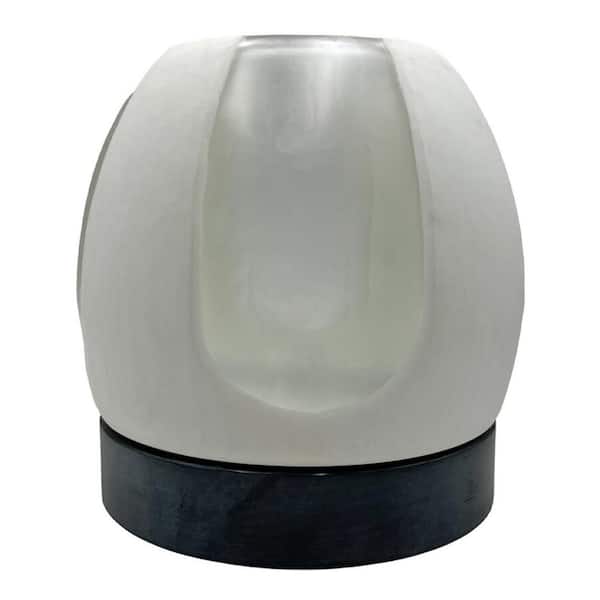 castellousa 8 in. Round White Decorative Glass Round Vase