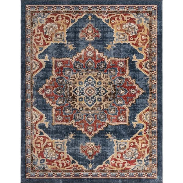 Unique Loom Utopia Helios Dark Blue 10' 0 x 13' 0 Area Rug