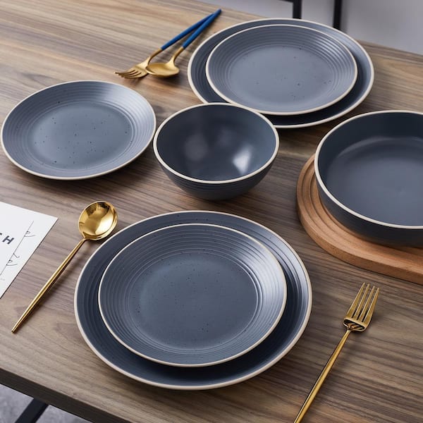 LAUREN MANGOOGIAN チャコール グレー 定価86900円 STONE LAIN Lauren 32-Piece Charcoal Stoneware Dinnerware Set
