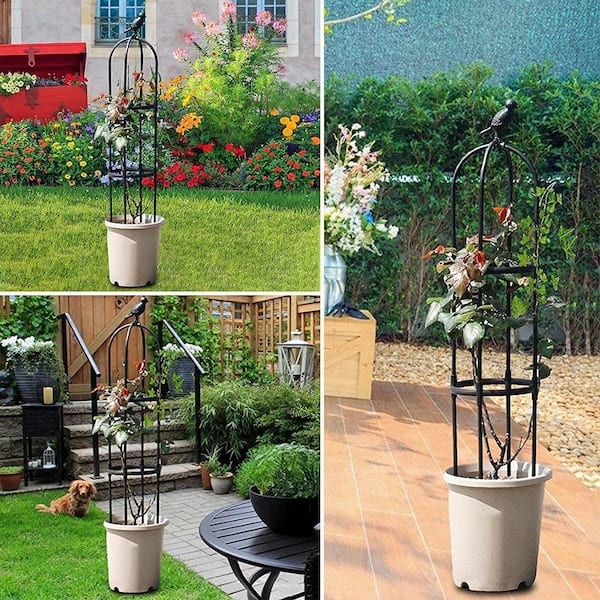 Metal Garden Outdoor Indoor Potted Plant Support Stands for