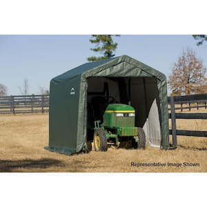 10 ft. W x 8 ft. D x 8 ft. H Steel and Polyethylene Garage without Floor in Green with Patented Stabilizers