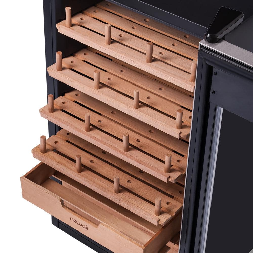 Stainless Steel and Cedar 500 Count Electric Humidor with Humidifier