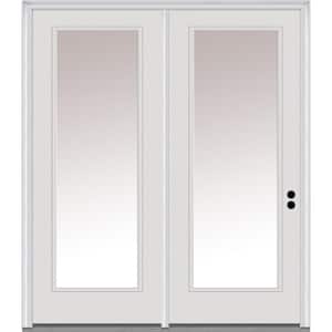 TRUfit 71.5 in. x 79.5 in. Left-Hand Inswing Full Lite Dual Pane Clear Glass Primed Steel Double Prehung Patio Door