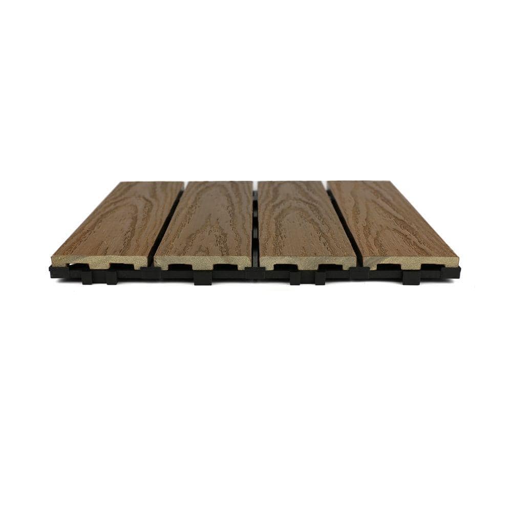 Peruvian Teak 12" x 12" Composite Interlocking Deck Tile