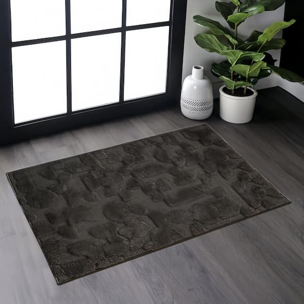 2 ft. x 3 ft. Brown Abstract Washable Scatter/Accent Rug - Bohemian-Style, Non-Shedding Carpet