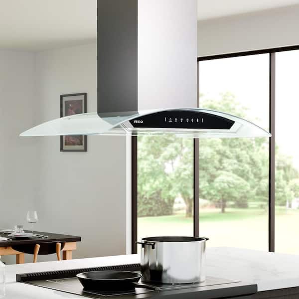 36 in 900CFM Ducted (Vented) Island Range Hood in Stainless Steel with Intelligent Gesture Sensing and Light Included