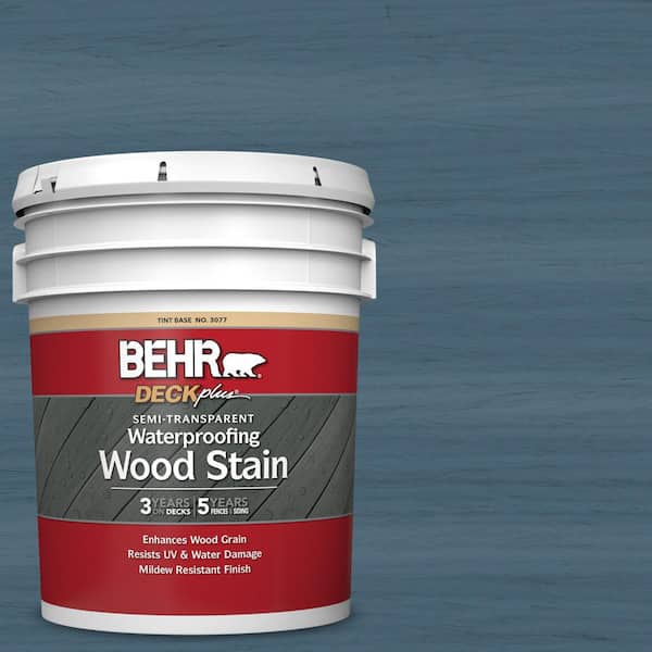 BEHR DECKplus 5 gal. #ST-107 Wedgewood Semi-Transparent Waterproofing Exterior Wood Stain
