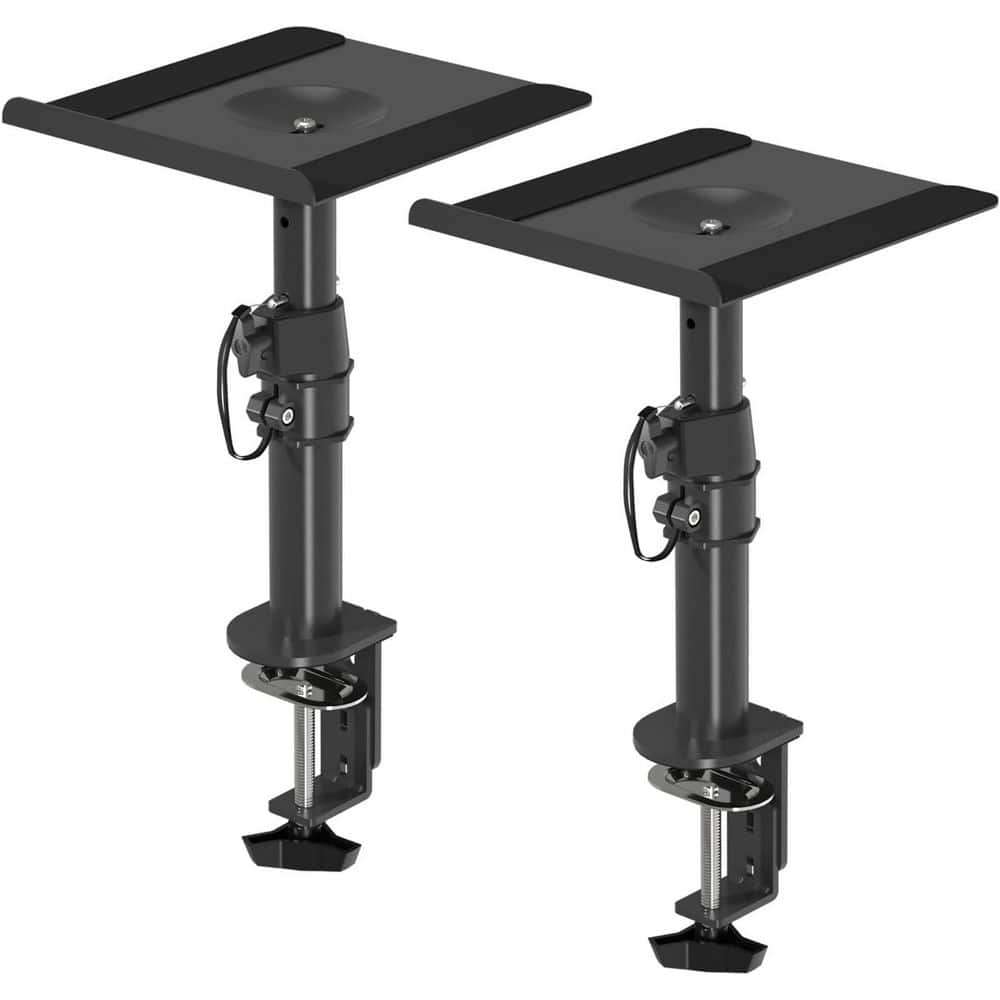 Clamp-on Height Adjustable Speaker Stand Desk Mount Set for Computer Bookshelf Audio Holders Black 2 Pack price history on PriceWatchPro