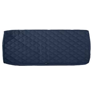 Montlake FadeSafe 42 in. W x 18 in. D x 3 in. T Navy Quilted Settee/Bench Cushion Slipcover