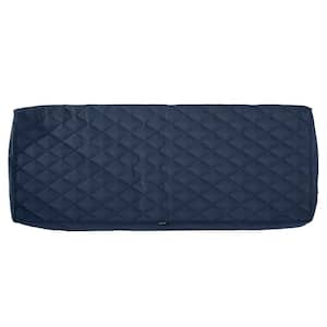 Montlake FadeSafe 54 in. W x 18 in. D x 3 in. T Navy Quilted Settee/Bench Cushion Slipcover