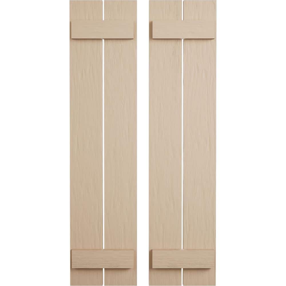 11.5 in. x 34 in. Timberthane Polyurethane 2-Board Spaced Board-n-Batten Rough Sawn Faux Wood Shutters Pair price history on PriceWatchPro
