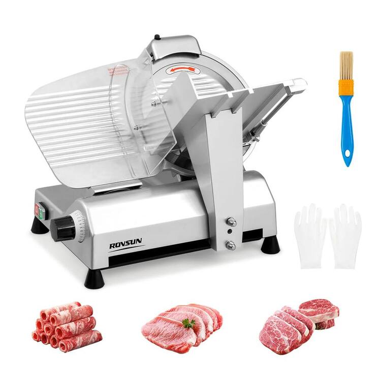 Karl home 270-Watt 12 in. Carbon Steel Blade Manual Commercial Meat Slicer Machine