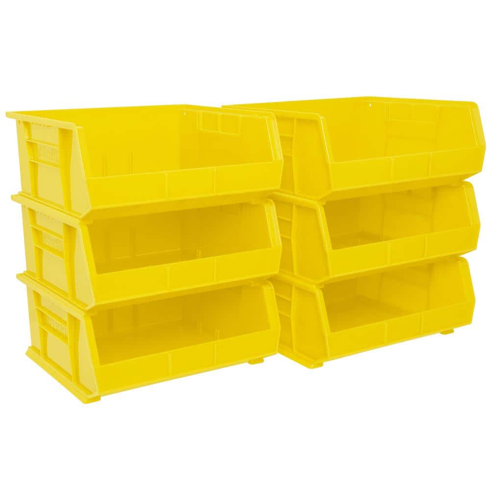 30250 Series, 16 1/2 in. W x 14 3/4 in. D x 7 in. H, Yellow Plastic Stackab