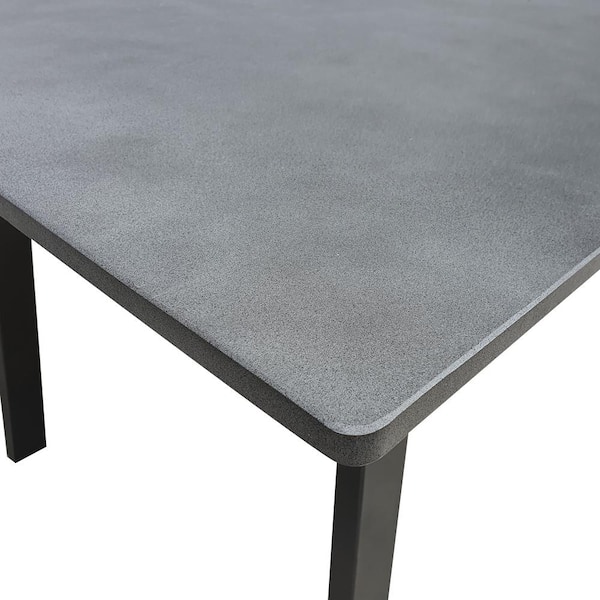 TK CLASSICS 60 in. Gray Outdoor Table Concrete Steel Dining DT60-35110-G13 with Home - The Legs Depot