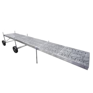 24 ft. Roll-In-Dock Straight System with Aluminum Frame and Thermoformed Terrazzo Decking