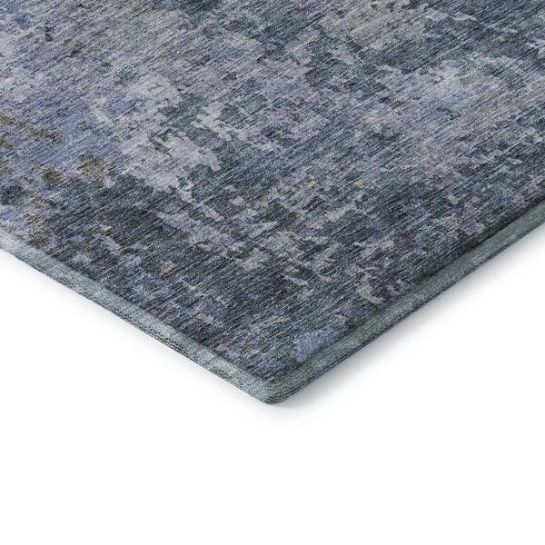 Mayfield Premium Machine Washable Abstract AMF1162 Blue 3 ft. x 5 ft. Area Rug
