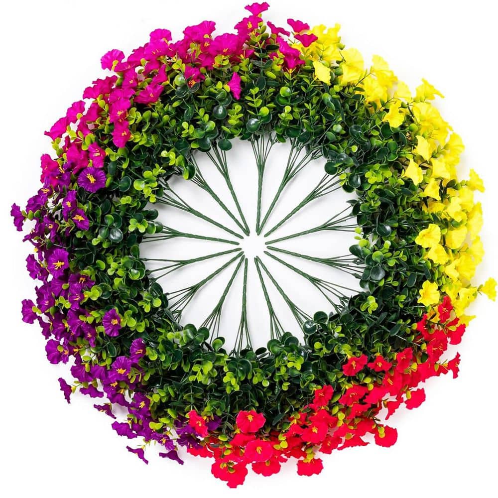 Artificial Morning Glory Ornaments, 16-Bundles L0DL8H6KVG - The