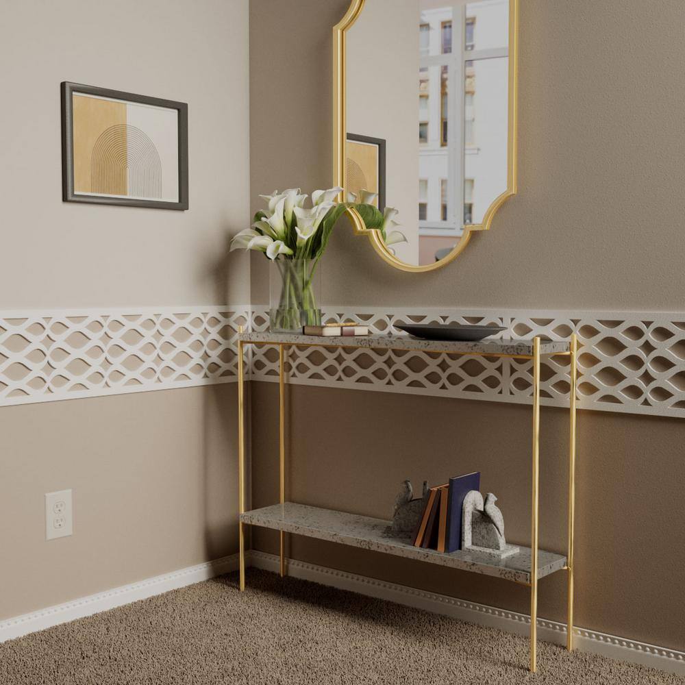 Somerset White PVC Decorative Fretwork Crown Moulding, 47" x 12"