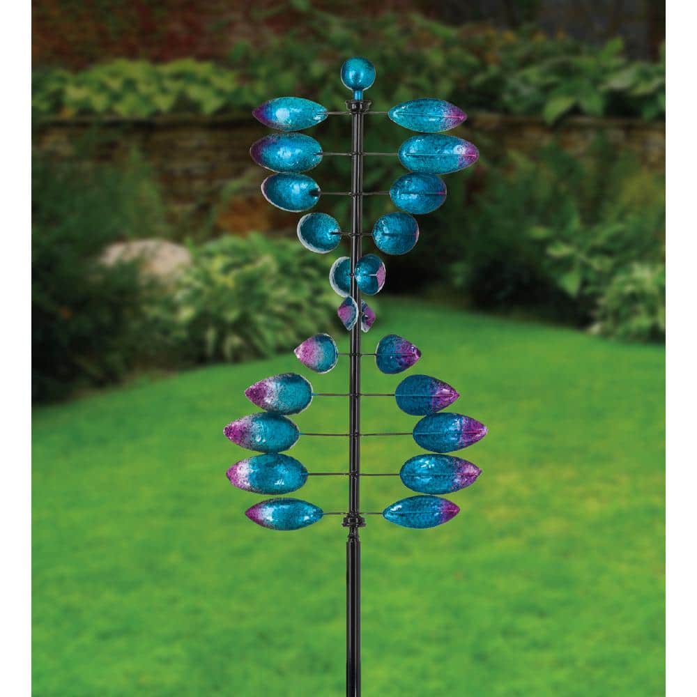 Blue and Magenta Double Helix Vertical Wind Spinner