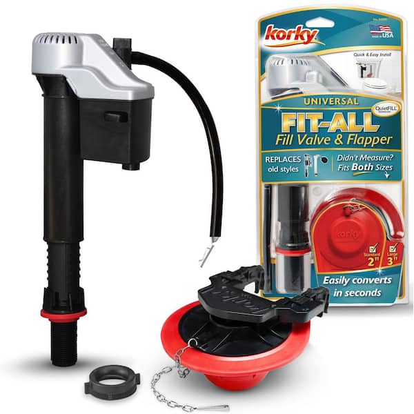 Fit-All Toilet Fill Valve and 2 in. and 3 in. Toilet Flapper Kit