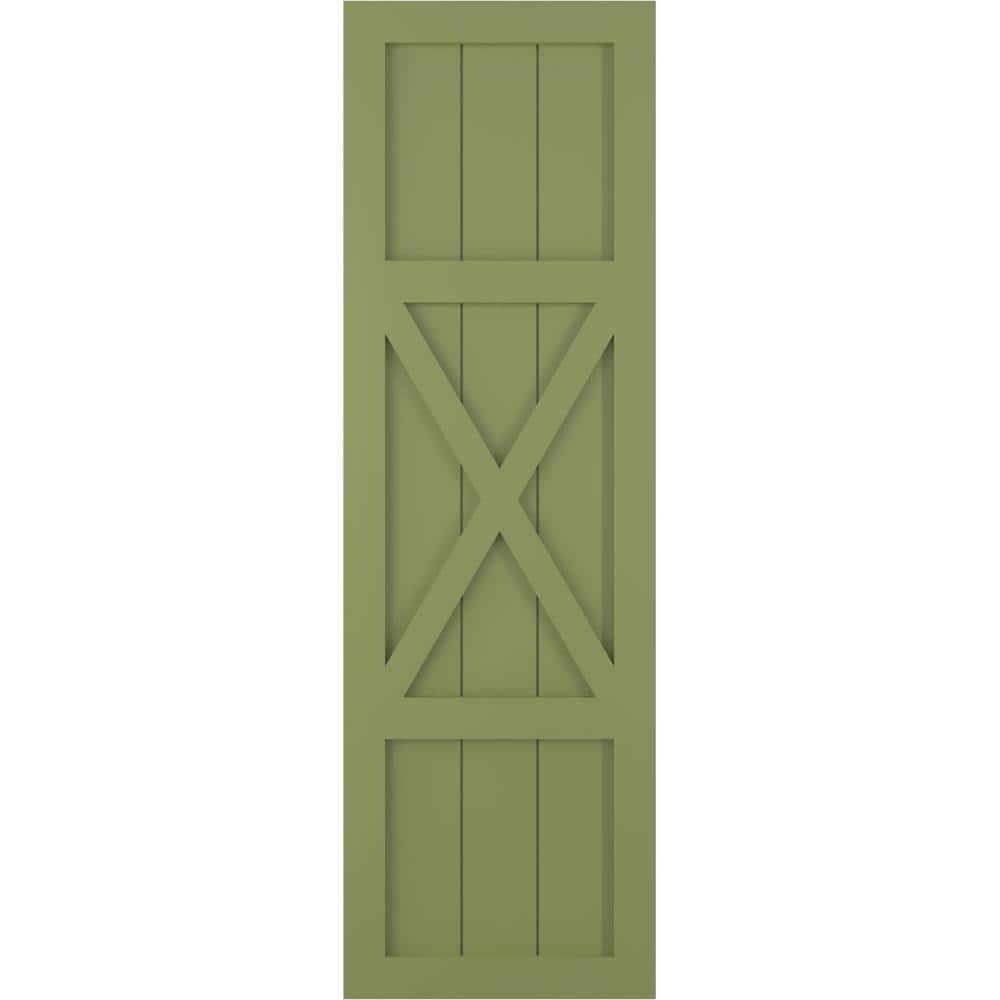 15 in. x 50 in. True Fit PVC Center X-Board Farmhouse Fixed Mount Board and Batten Shutters, Moss Green (Per Pair) price history on PriceWatchPro