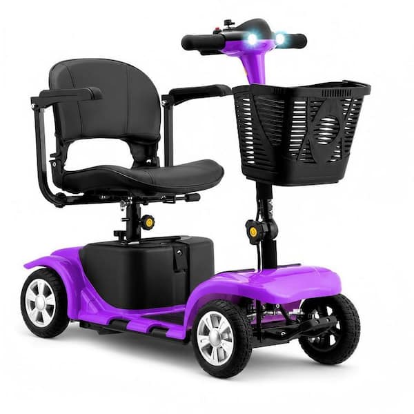Mobility Scooter for Adults, Electric Powered Chargeable Device with LED Headlights and Basket for Travel